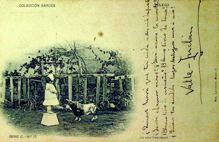 Tarxeta postal de Valle-Inclán a Manuel Company con poema manuscrito (1)